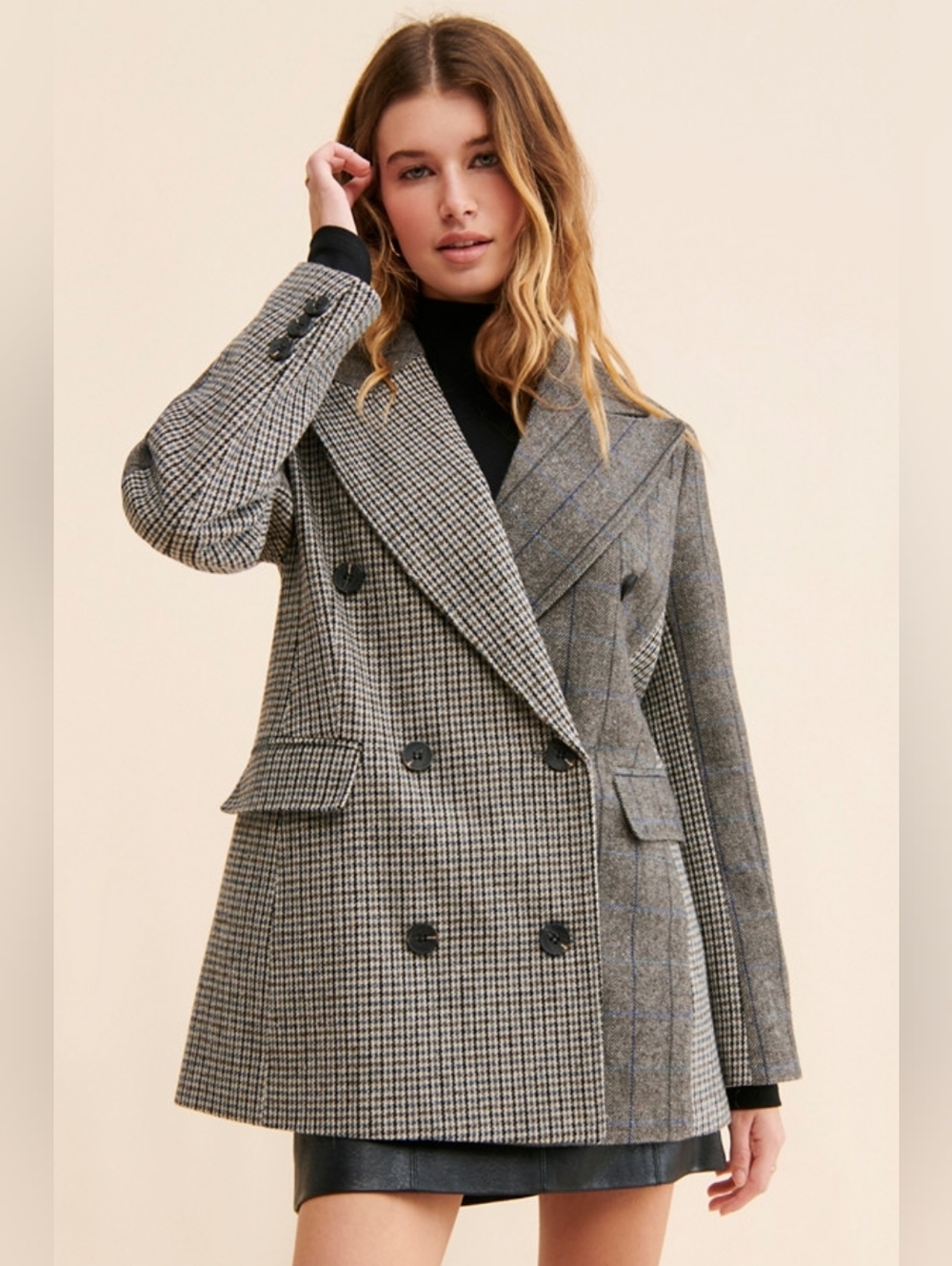 Avec Les Filles- Mix Printed Blazer